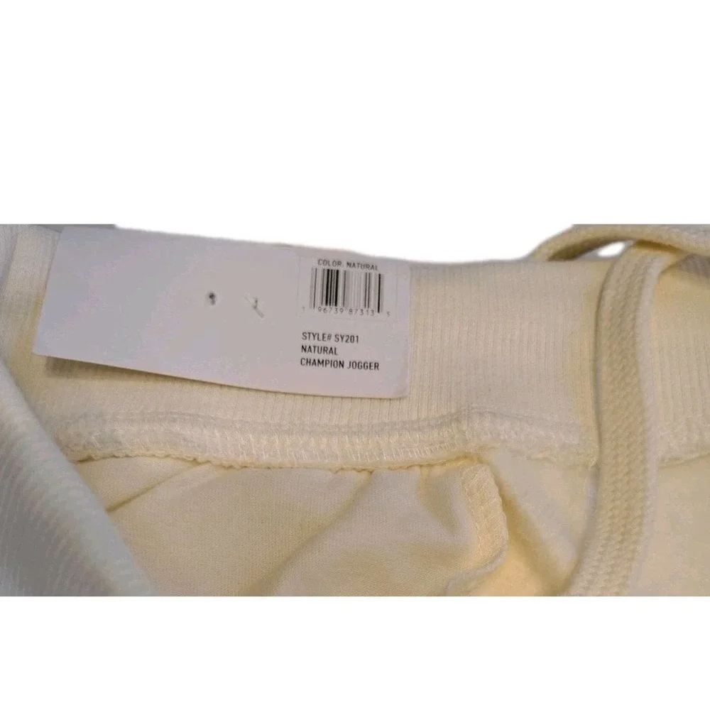 Champion Men's Warm Soft Fleece Side Pockets Drawcord‎ Jogger Large Natural